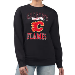 Calgary Flames G-III 4Her by Carl Banks Women's Team Logo Tri-Blend Fleece Pullover Sweatshirt On Sale