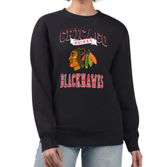 Chicago Blackhawks G-III 4Her by Carl Banks Women's Team Logo Tri-Blend Fleece Pullover Sweatshirt Online