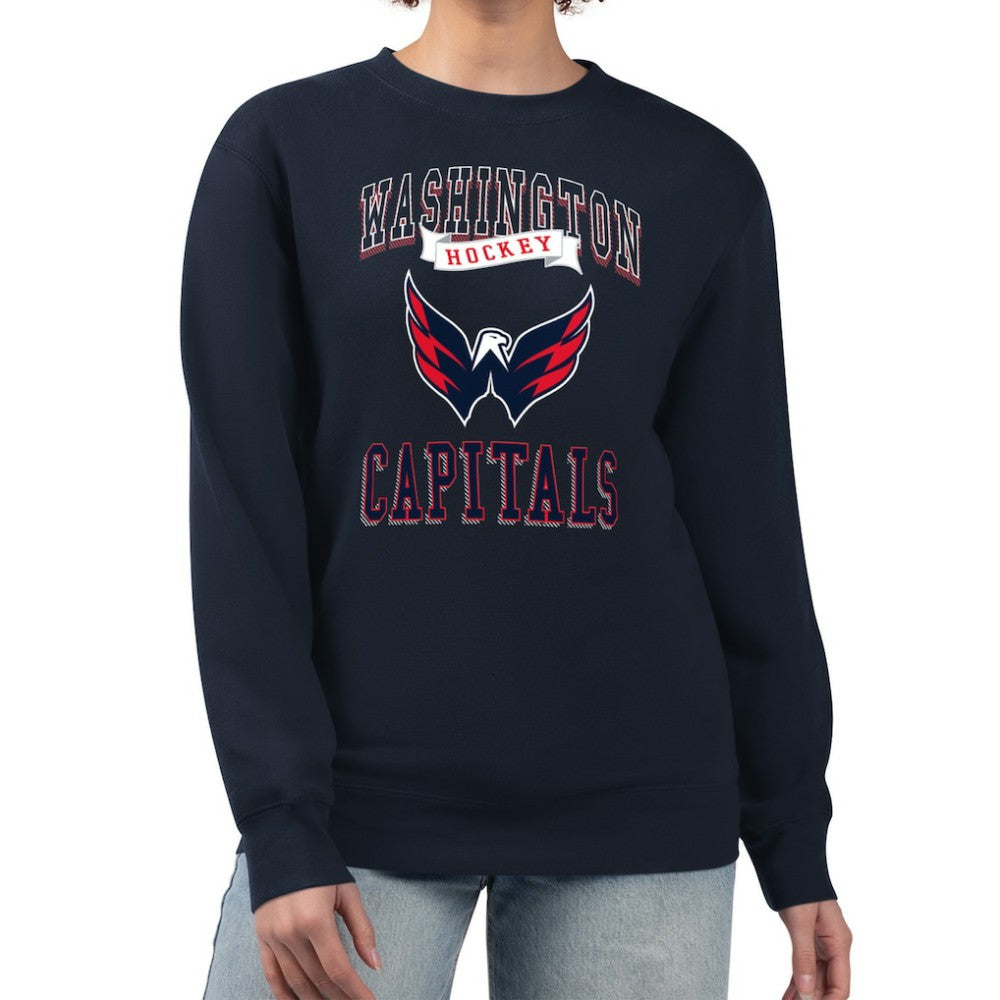 Washington Capitals G-III 4Her by Carl Banks Women's Team Logo Tri-Blend Fleece Pullover Sweatshirt On Sale