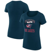 Columbus Blue Jackets G-III 4Her by Carl Banks Women's Super-Slim Fit Lightweight Team Logo Graphic T-Shirt On Sale