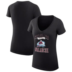 Colorado Avalanche G-III 4Her by Carl Banks Women's Super-Slim Fit Lightweight Team Logo Graphic V-Neck T-Shirt On Sale