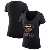 Minnesota Wild G-III 4Her by Carl Banks Women's Super-Slim Fit Lightweight Team Logo Graphic V-Neck T-Shirt On Sale