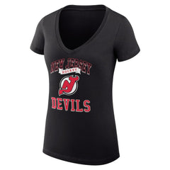 New Jersey Devils G-III 4Her by Carl Banks Women's Super-Slim Fit Lightweight Team Logo Graphic V-Neck T-Shirt Outlet