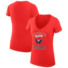 Washington Capitals G-III 4Her by Carl Banks Women's Super-Slim Fit Lightweight Team Logo Graphic V-Neck T-Shirt Online