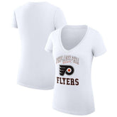 Philadelphia Flyers G-III 4Her by Carl Banks Women's Super-Slim Fit Lightweight Team Logo Graphic V-Neck T-Shirt Outlet