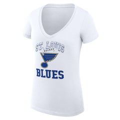 St. Louis Blues G-III 4Her by Carl Banks Women's Super-Slim Fit Lightweight Team Logo Graphic V-Neck T-Shirt Discount