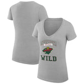 Minnesota Wild G-III 4Her by Carl Banks Women's Super-Slim Fit Lightweight Team Logo Graphic V-Neck T-Shirt Online