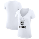 Los Angeles Kings G-III 4Her by Carl Banks Women's Super-Slim Fit Lightweight Team Logo Graphic V-Neck T-Shirt For Sale