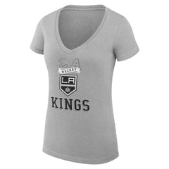 Los Angeles Kings G-III 4Her by Carl Banks Women's Super-Slim Fit Lightweight Team Logo Graphic V-Neck T-Shirt Online