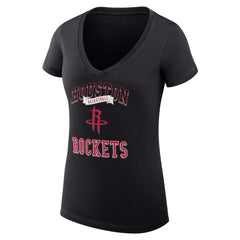 Houston Rockets G-III 4Her by Carl Banks Women's Super-Slim Fit Lightweight Team Logo V-Neck T-Shirt New