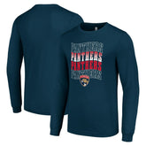 Florida Panthers Starter Four Team Name Logo Long Sleeve Graphic T-Shirt On Sale