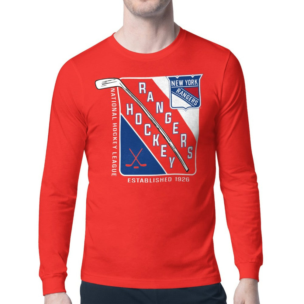 New York Rangers Starter Shield Long Sleeve Graphic T-Shirt For Sale