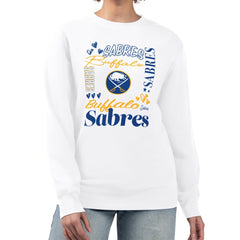 Buffalo Sabres G-III 4Her by Carl Banks Women's Collage Graphic Fleece Long Sleeve Pullover Sweatshirt Discount