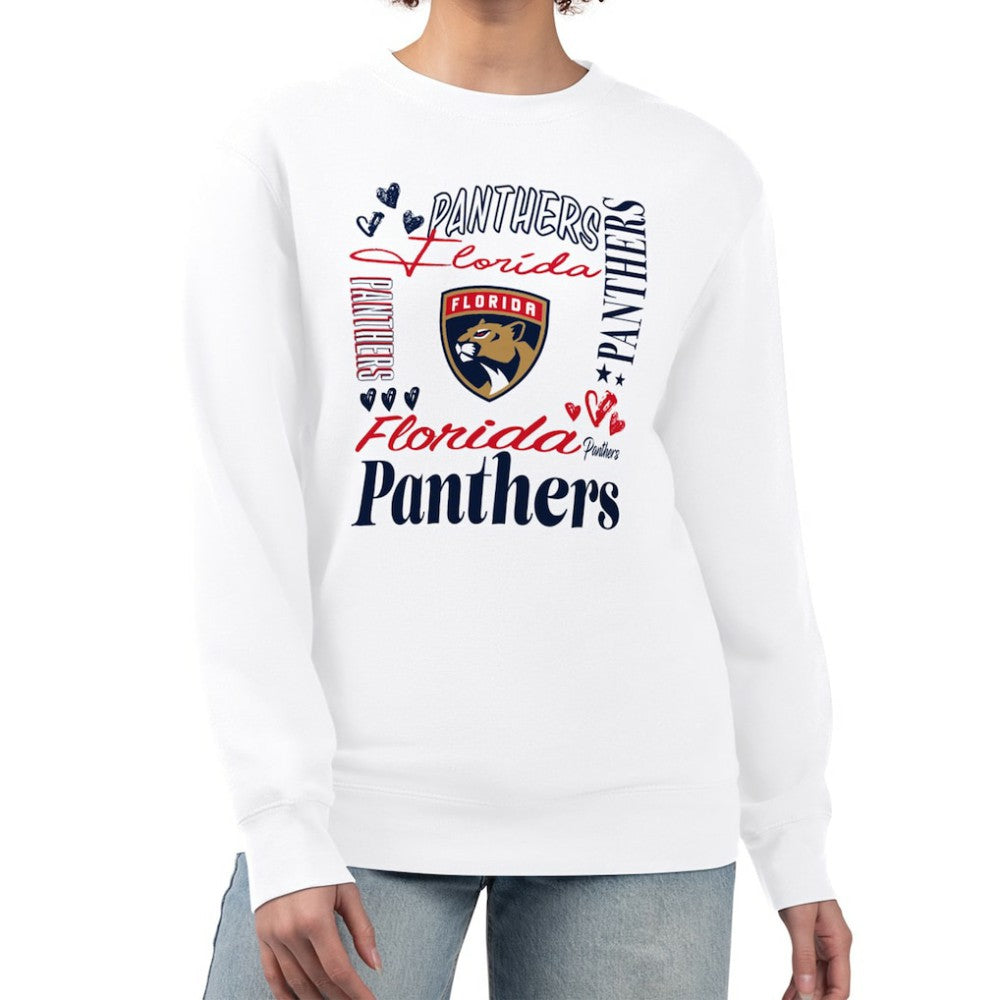 Florida Panthers G-III 4Her by Carl Banks Women's Collage Graphic Fleece Long Sleeve Pullover Sweatshirt Sale