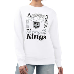 Los Angeles Kings G-III 4Her by Carl Banks Women's Collage Graphic Fleece Long Sleeve Pullover Sweatshirt Outlet
