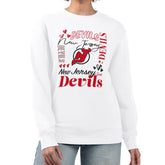 New Jersey Devils G-III 4Her by Carl Banks Women's Collage Graphic Fleece Long Sleeve Pullover Sweatshirt Sale