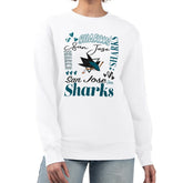San Jose Sharks G-III 4Her by Carl Banks Women's Collage Graphic Fleece Long Sleeve Pullover Sweatshirt Discount