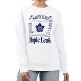 Toronto Maple Leafs G-III 4Her by Carl Banks Women's Collage Graphic Fleece Long Sleeve Pullover Sweatshirt Discount