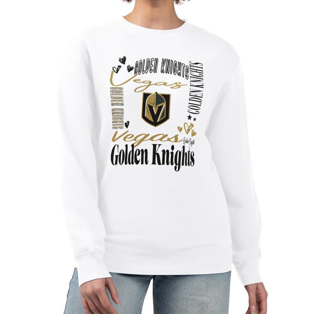 Vegas Golden Knights G-III 4Her by Carl Banks Women's Collage Graphic Fleece Long Sleeve Pullover Sweatshirt On Sale