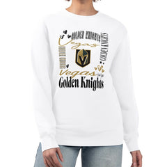 Vegas Golden Knights G-III 4Her by Carl Banks Women's Collage Graphic Fleece Long Sleeve Pullover Sweatshirt On Sale
