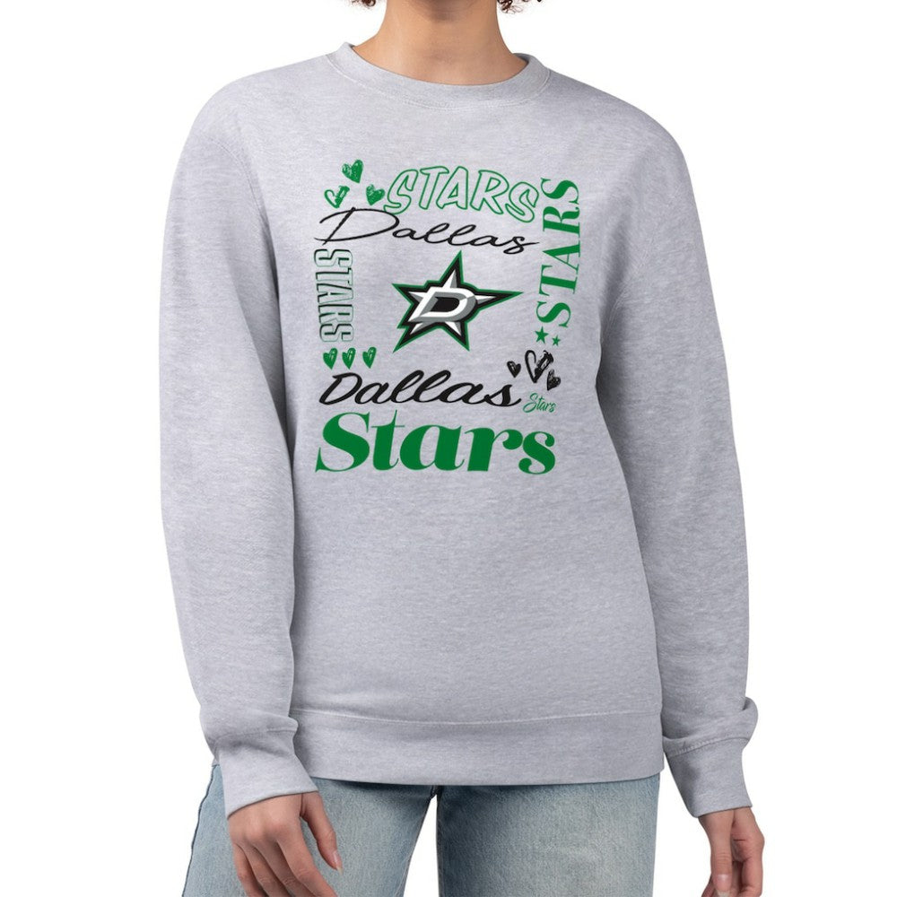 Dallas Stars G-III 4Her by Carl Banks Women's Collage Graphic Fleece Long Sleeve Pullover Sweatshirt Outlet
