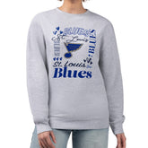 St. Louis Blues G-III 4Her by Carl Banks Women's Collage Graphic Fleece Long Sleeve Pullover Sweatshirt Discount