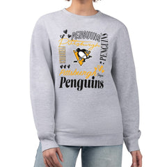 Pittsburgh Penguins G-III 4Her by Carl Banks Women's Collage Graphic Fleece Long Sleeve Pullover Sweatshirt Outlet