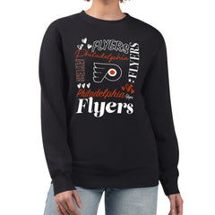 Philadelphia Flyers G-III 4Her by Carl Banks Women's Collage Graphic Fleece Long Sleeve Pullover Sweatshirt On Sale