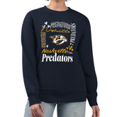 Nashville Predators G-III 4Her by Carl Banks Women's Collage Graphic Fleece Long Sleeve Pullover Sweatshirt Discount
