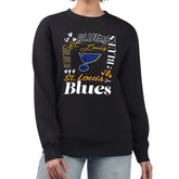 St. Louis Blues G-III 4Her by Carl Banks Women's Collage Graphic Fleece Long Sleeve Pullover Sweatshirt For Sale