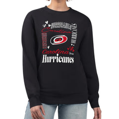 Carolina Hurricanes G-III 4Her by Carl Banks Women's Collage Graphic Fleece Long Sleeve Pullover Sweatshirt Discount