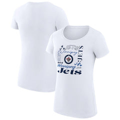 Winnipeg Jets G-III 4Her by Carl Banks Women's Super-Slim Fit Lightweight Collage Team Graphic T-Shirt Sale