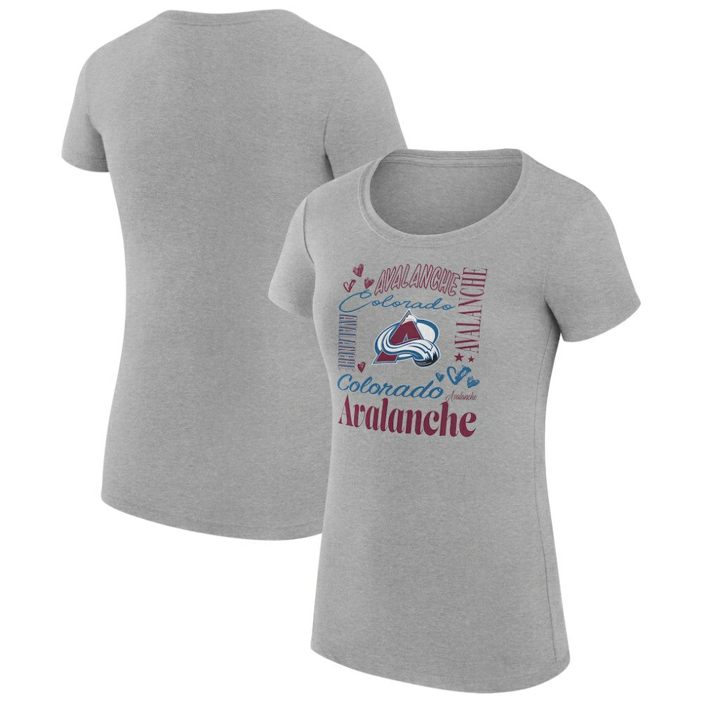 Colorado Avalanche G-III 4Her by Carl Banks Women's Super-Slim Fit Lightweight Collage Team Graphic T-Shirt For Sale