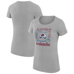 Colorado Avalanche G-III 4Her by Carl Banks Women's Super-Slim Fit Lightweight Collage Team Graphic T-Shirt For Sale