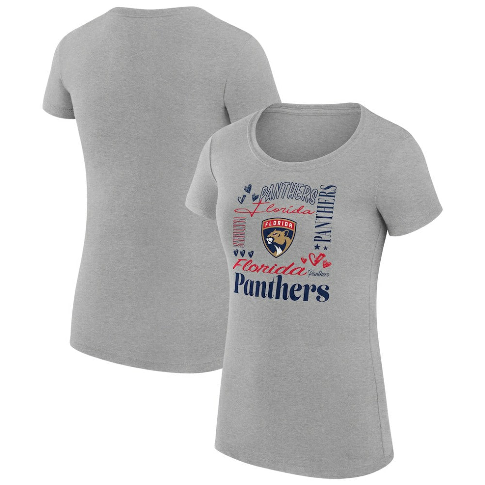 Florida Panthers G-III 4Her by Carl Banks Women's Super-Slim Fit Lightweight Collage Team Graphic T-Shirt For Sale