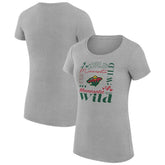 Minnesota Wild G-III 4Her by Carl Banks Women's Super-Slim Fit Lightweight Collage Team Graphic T-Shirt For Sale