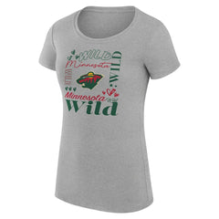 Minnesota Wild G-III 4Her by Carl Banks Women's Super-Slim Fit Lightweight Collage Team Graphic T-Shirt For Sale