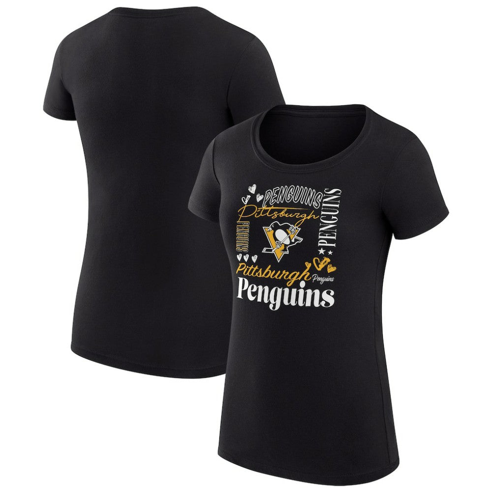 Pittsburgh Penguins G-III 4Her by Carl Banks Women's Super-Slim Fit Lightweight Collage Team Graphic T-Shirt Discount