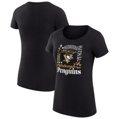 Pittsburgh Penguins G-III 4Her by Carl Banks Women's Super-Slim Fit Lightweight Collage Team Graphic T-Shirt Discount