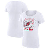 New Jersey Devils G-III 4Her by Carl Banks Women's Super-Slim Fit Lightweight Collage Team Graphic T-Shirt Sale