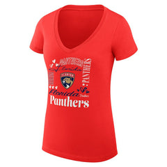 Florida Panthers G-III 4Her by Carl Banks Women's Super-Slim Fit Lightweight Collage Team Graphic T-Shirt For Sale