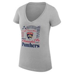 Florida Panthers G-III 4Her by Carl Banks Women's Super-Slim Fit Lightweight Collage Team Graphic T-Shirt Sale