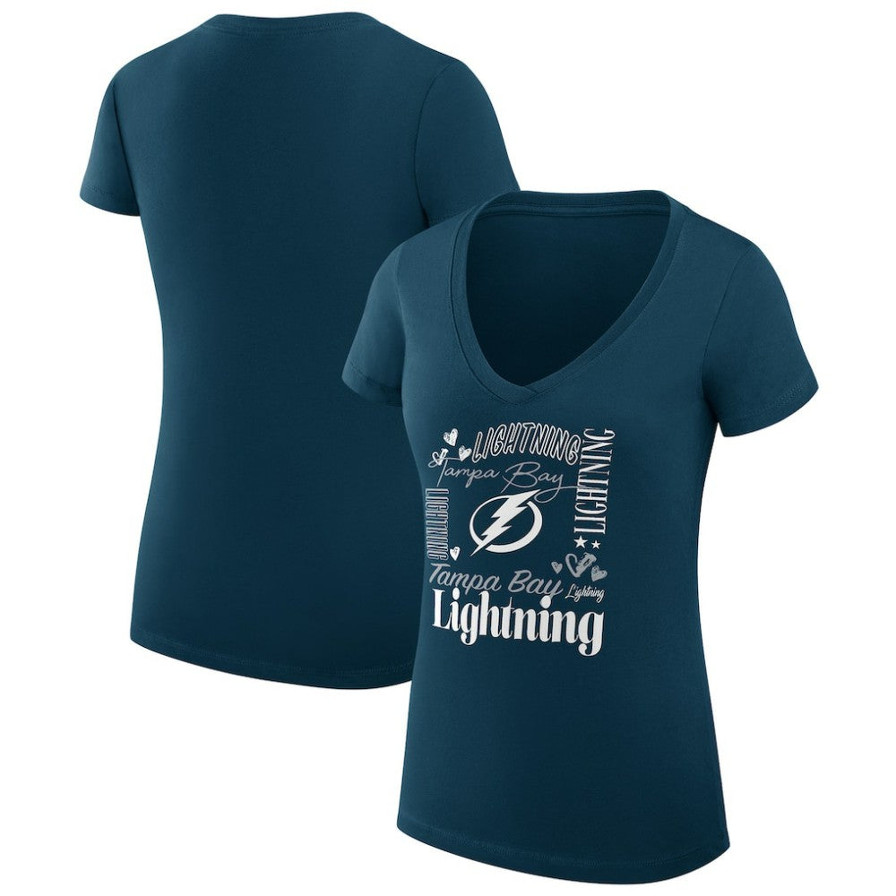 Tampa Bay Lightning G-III 4Her by Carl Banks Women's Super-Slim Fit Lightweight Collage Team Graphic T-Shirt Outlet