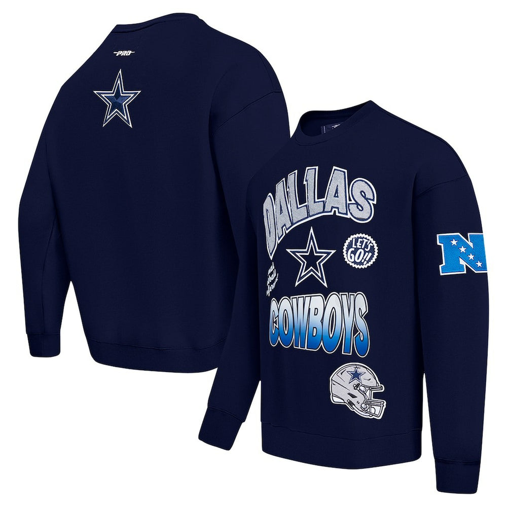 Dallas Cowboys Pro Standard Turn It Up Drop Shoulder Pullover Sweatshirt