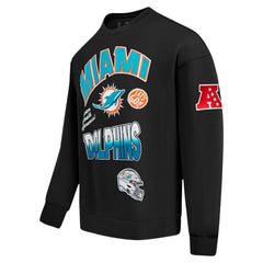 Miami Dolphins Pro Standard Turn It Up Drop Shoulder Pullover Sweatshirt