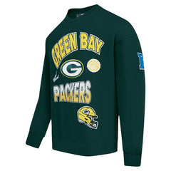 Green Bay Packers Pro Standard Turn It Up Drop Shoulder Pullover Sweatshirt
