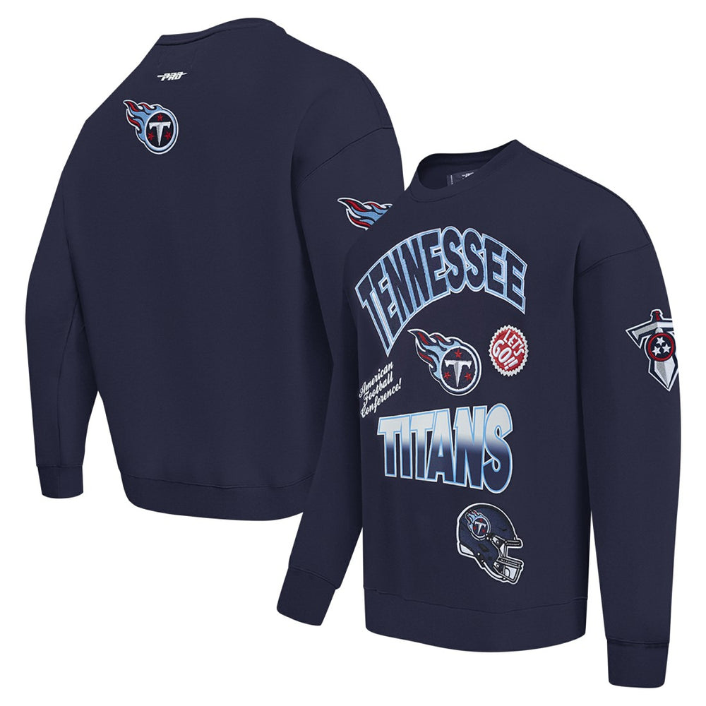 Tennessee Titans Pro Standard Turn It Up Drop Shoulder Pullover Sweatshirt