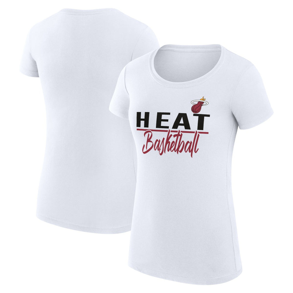 Miami Heat G-III 4Her by Carl Banks Women's Super-Slim Fit Lightweight Team Sport V-Neck T-Shirt New