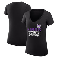 Sacramento Kings G-III 4Her by Carl Banks Women's Super-Slim Fit Lightweight Team Sport V-Neck T-Shirt New