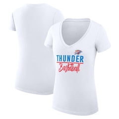 Oklahoma City Thunder G-III 4Her by Carl Banks Women's Super-Slim Fit Lightweight Team Sport V-Neck T-Shirt On Sale